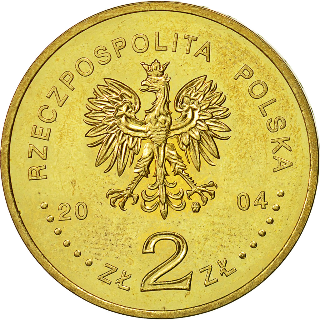 Coin, Poland, 2 Zlote, 2004, Warsaw, MS(63), Brass, KM:496