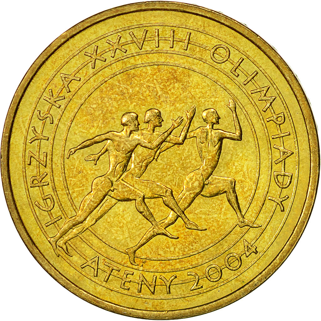 Münze, Polen, 2 Zlote, 2004, Warsaw, VZ, Messing, KM:516