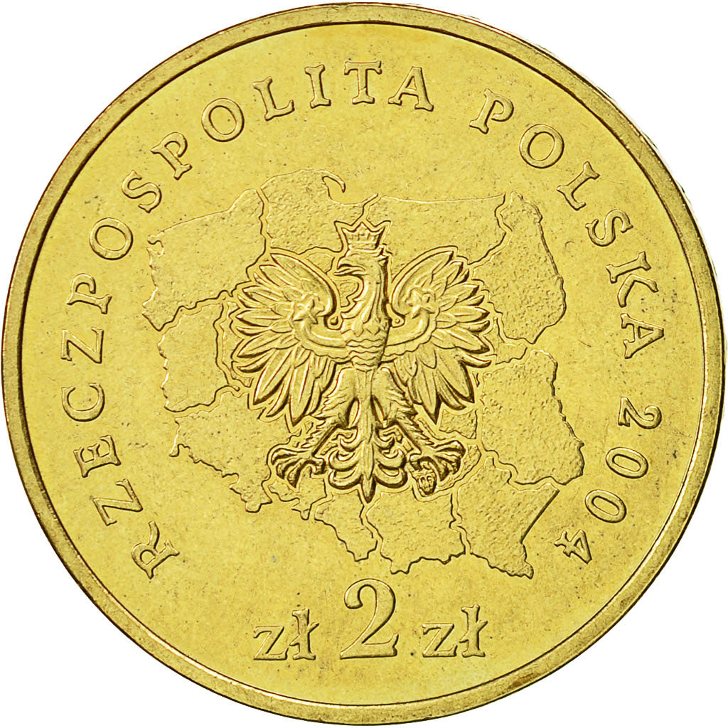 Coin, Poland, 2 Zlote, 2004, Warsaw, MS(63), Brass, KM:607
