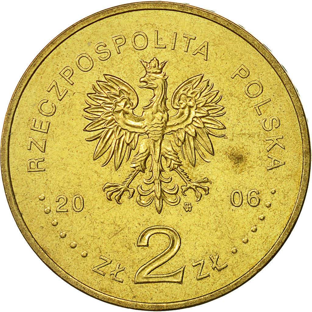 Coin, Poland, 2 Zlote, 2006, Warsaw, AU(55-58), Brass, KM:574