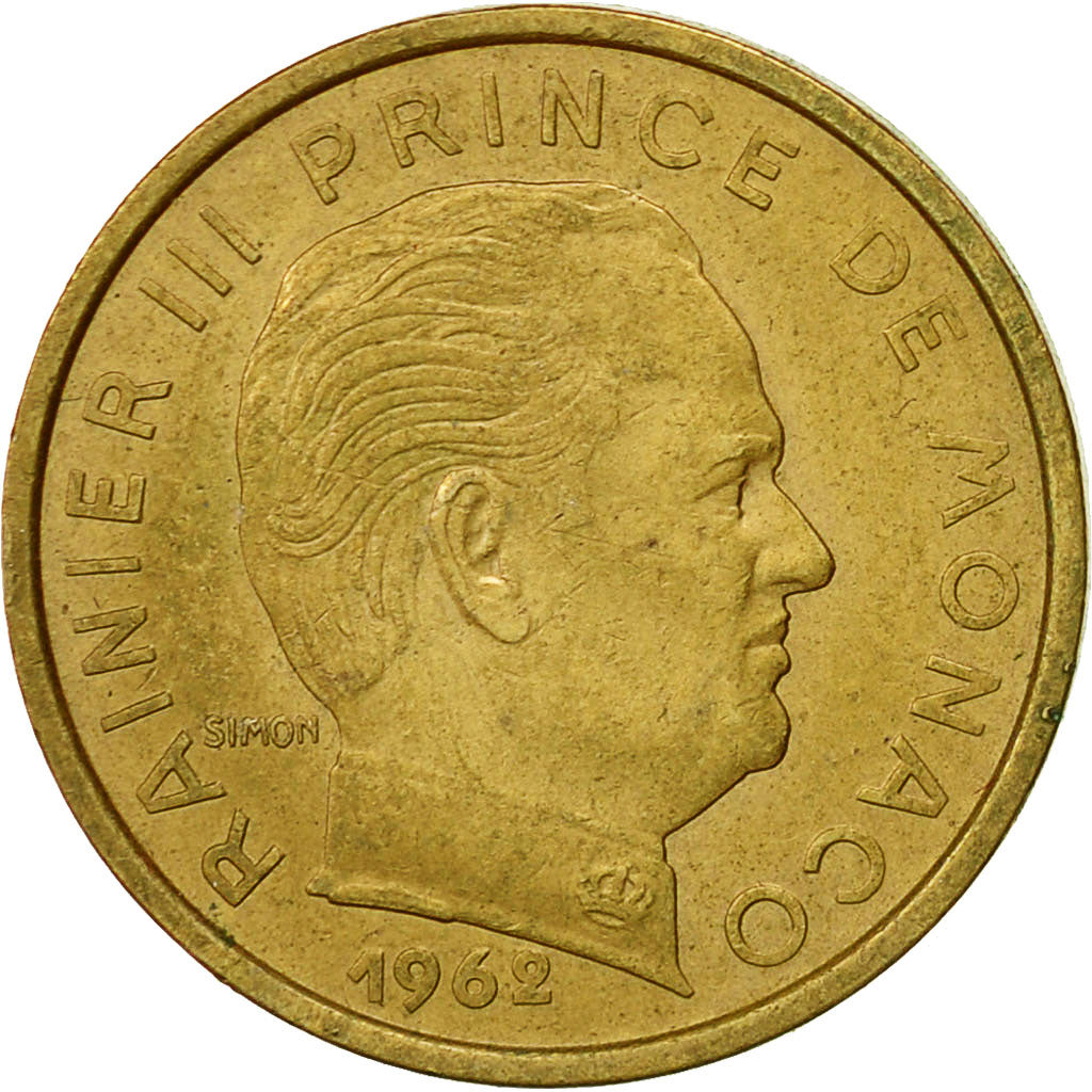 Coin, Monaco, Rainier III, 10 Centimes, 1962, EF(40-45), Aluminum-Bronze