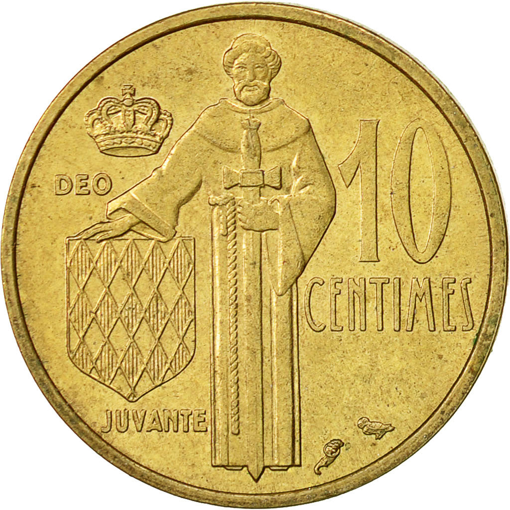 Coin, Monaco, Rainier III, 10 Centimes, 1962, AU(50-53), Aluminum-Bronze