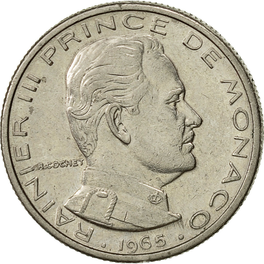 Monnaie, Monaco, Rainier III, 1/2 Franc, 1965, SUP, Nickel, KM:145, Gadoury:MC