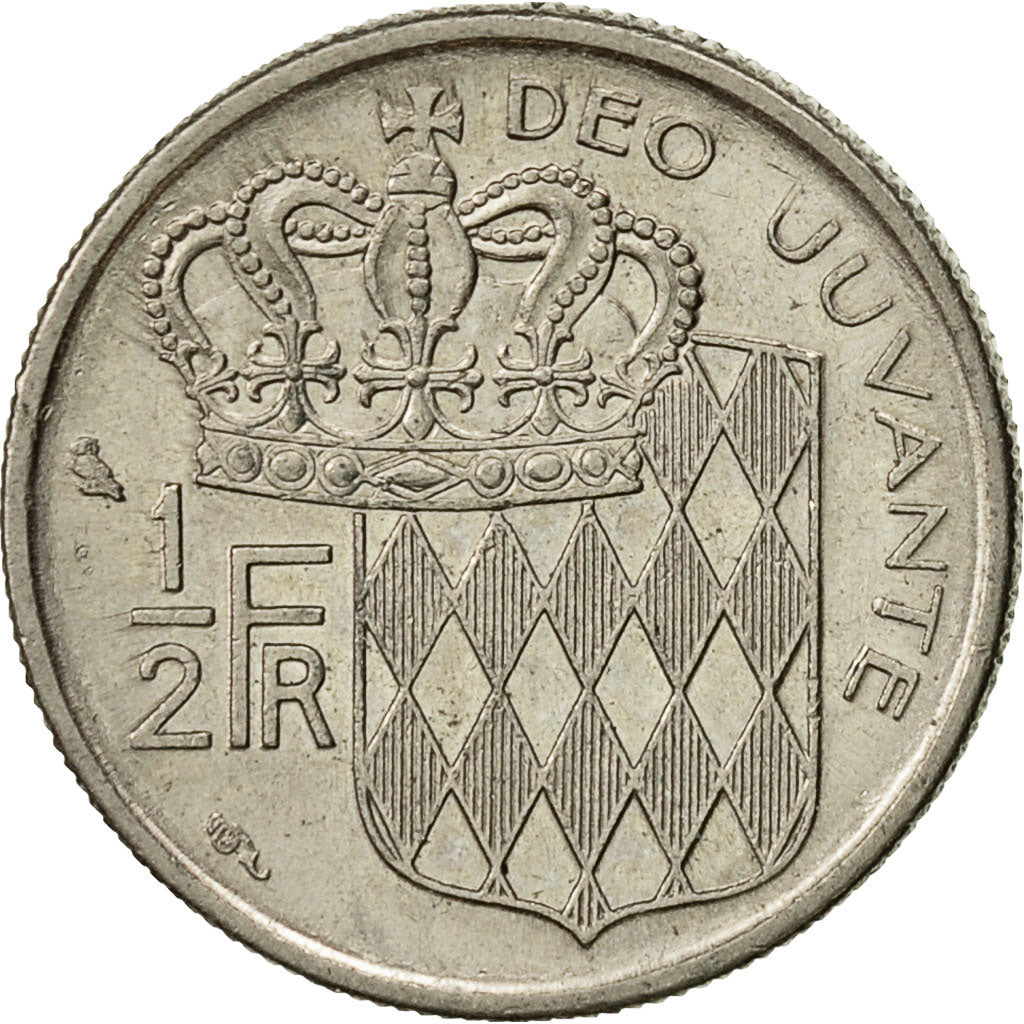 Monnaie, Monaco, Rainier III, 1/2 Franc, 1965, SUP, Nickel, KM:145, Gadoury:MC