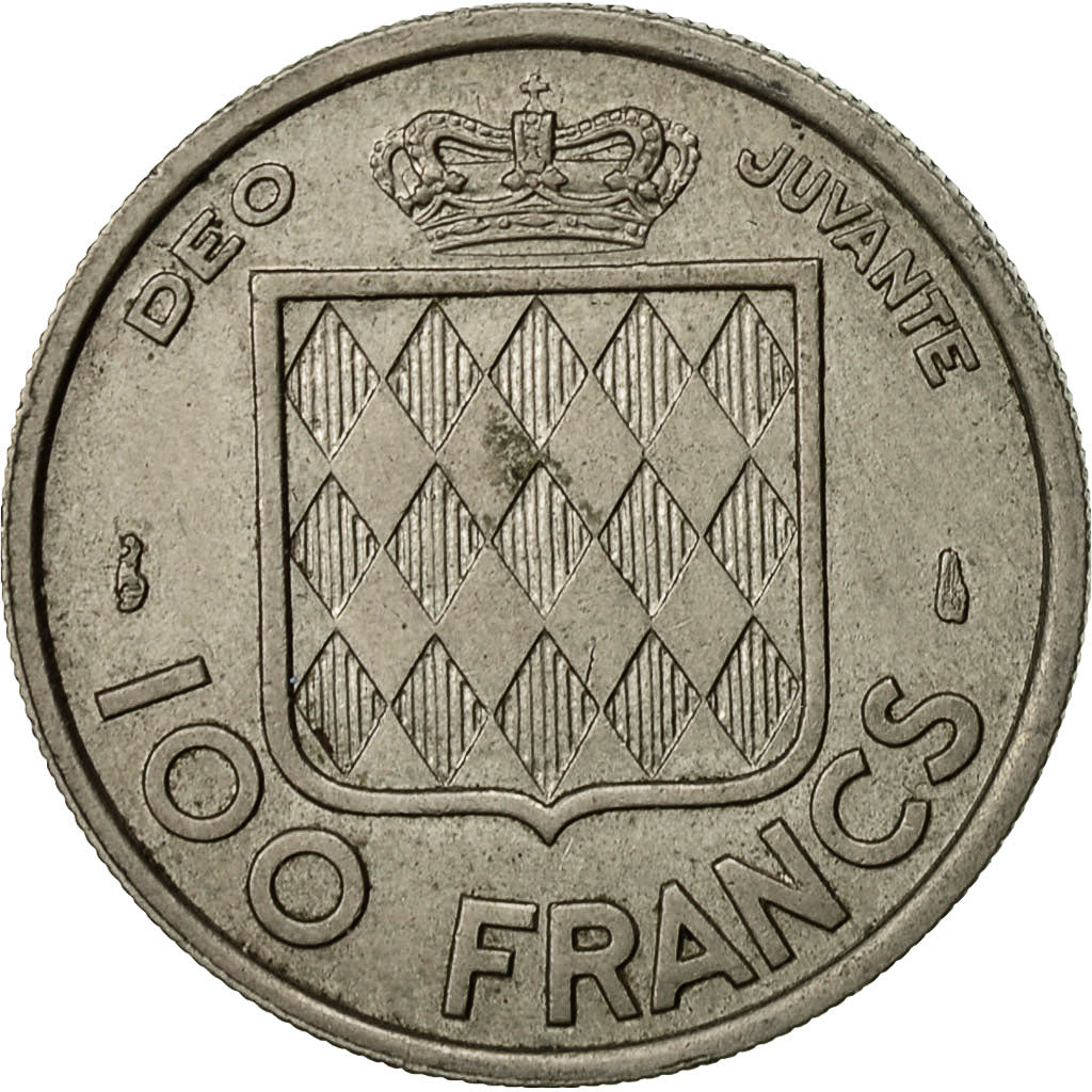 Munten, Monaco, Rainier III, 100 Francs, Cent, 1956, ZF+, Copper-nickel, KM:134