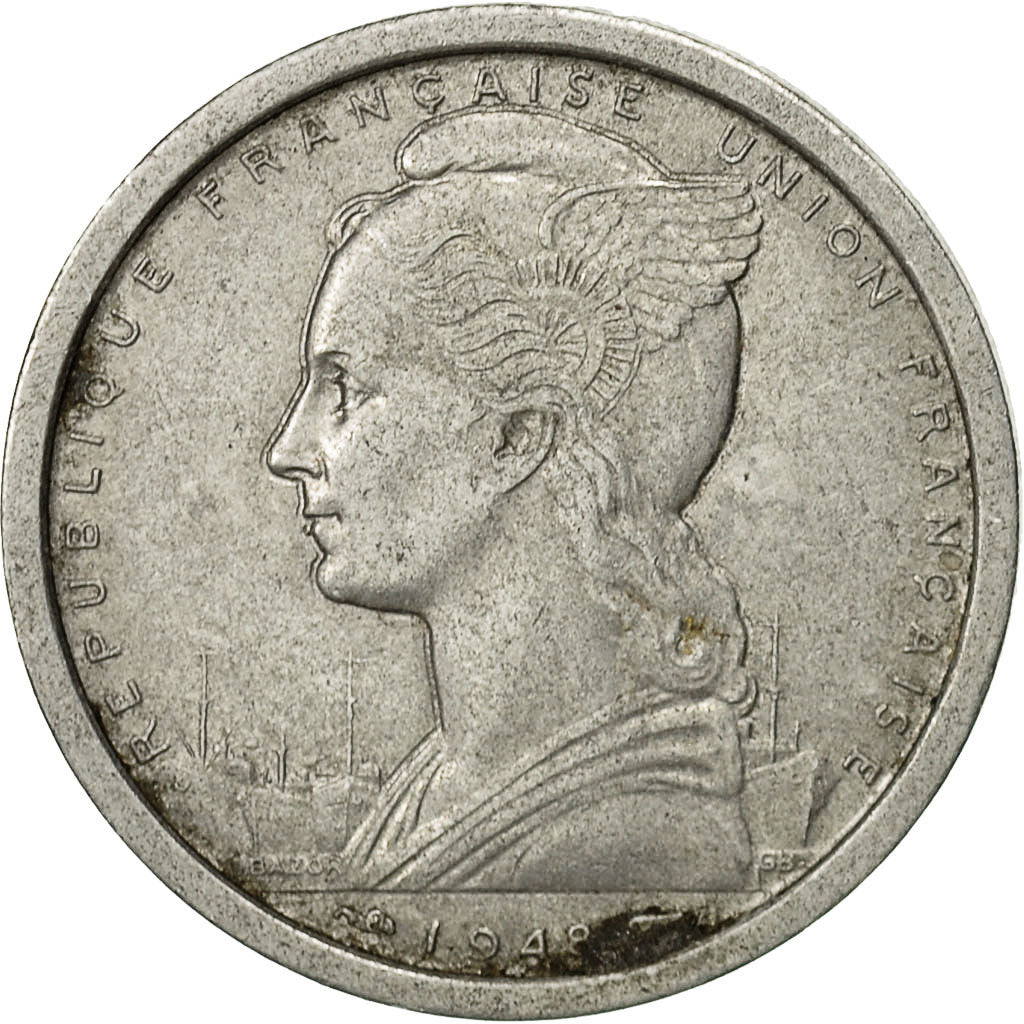 SAINT PIERRE & MIQUELON, 2 Francs, 1948, Paris, EF(40-45), Aluminum, KM:2