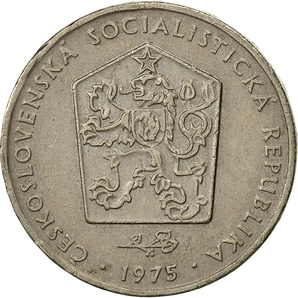 Coin, Czechoslovakia, 2 Koruny, 1975, EF(40-45), Copper-nickel, KM:75