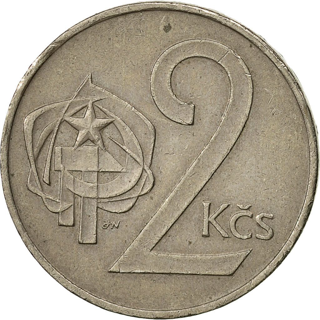 Coin, Czechoslovakia, 2 Koruny, 1975, EF(40-45), Copper-nickel, KM:75