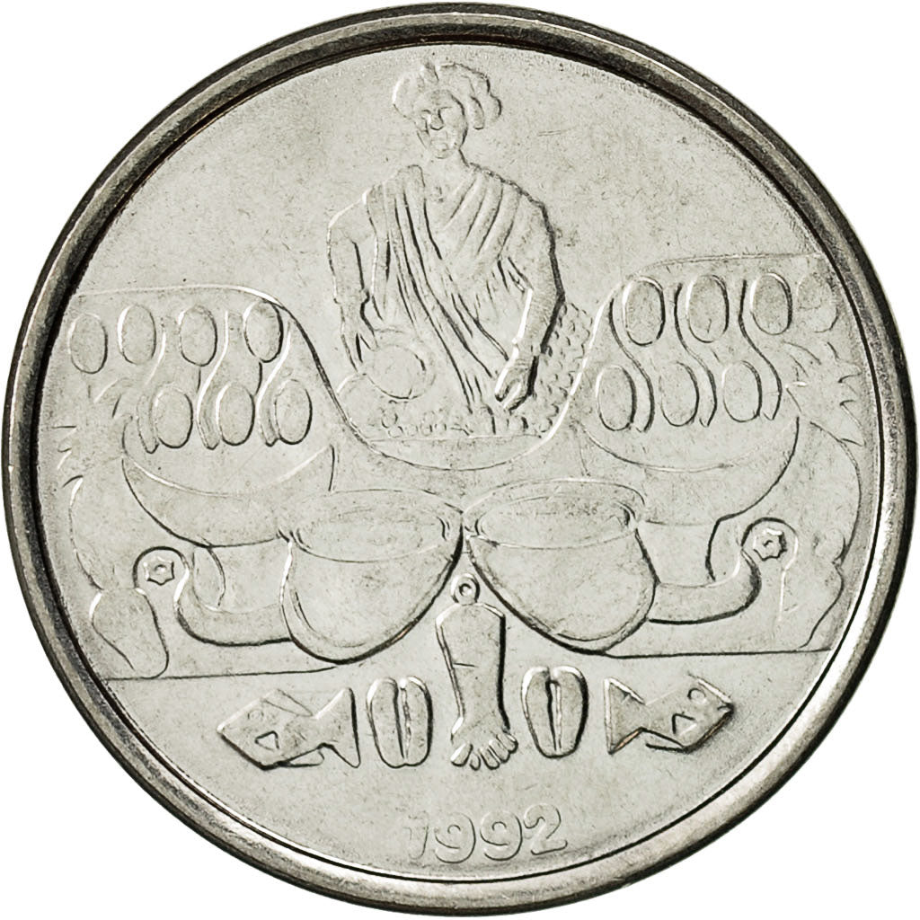 Brazil, 50 Cruzeiros, 1992, AU(55-58), Stainless Steel, KM:620.2