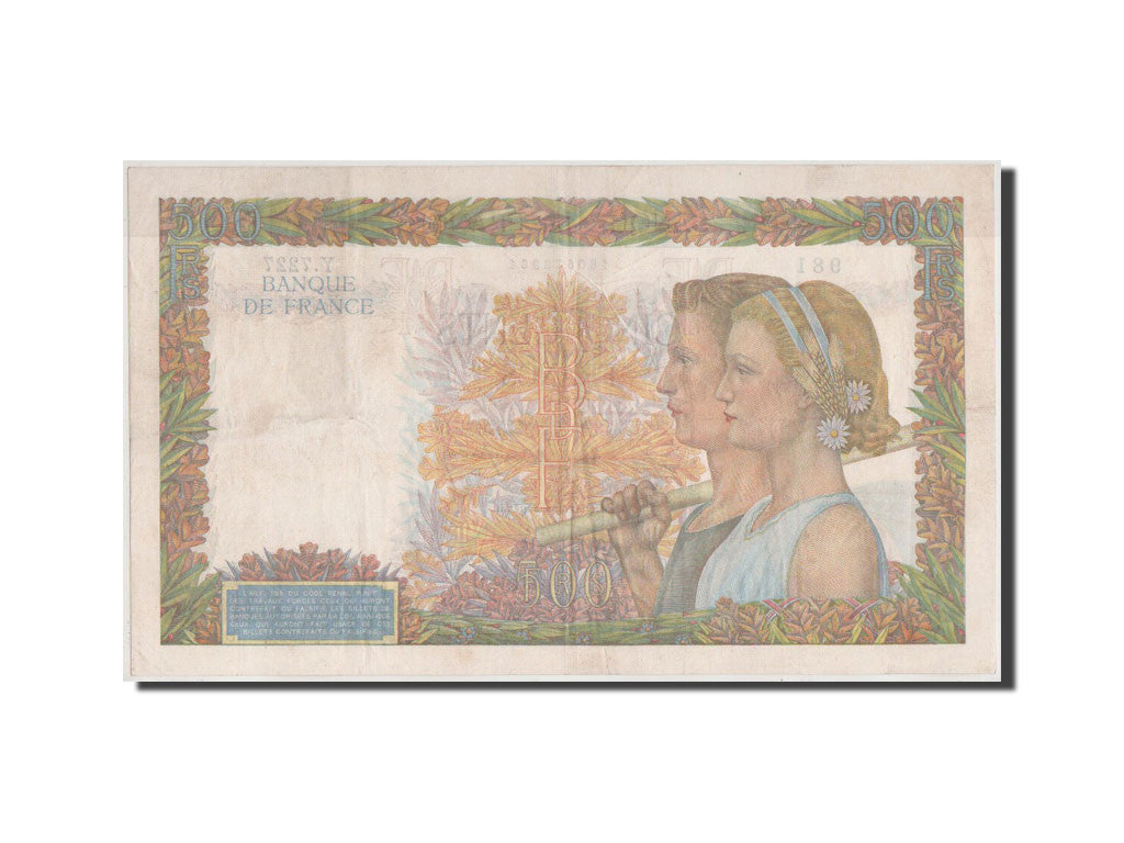 France, 500 Francs, 500 F 1940-1944 ''La Paix'', 1942, KM #95b, AU(50-53),...