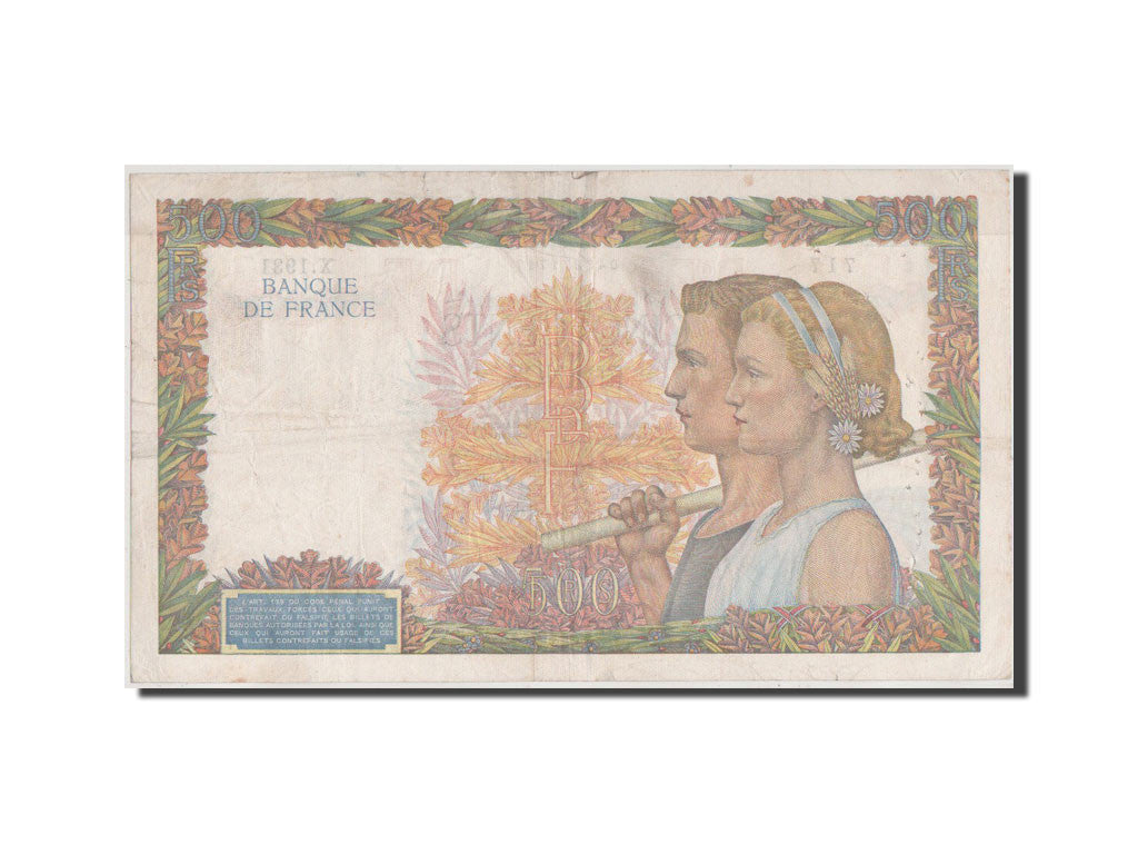 Banconote, Francia, 500 Francs, 500 F 1940-1944 ''La Paix'', 1941, BB