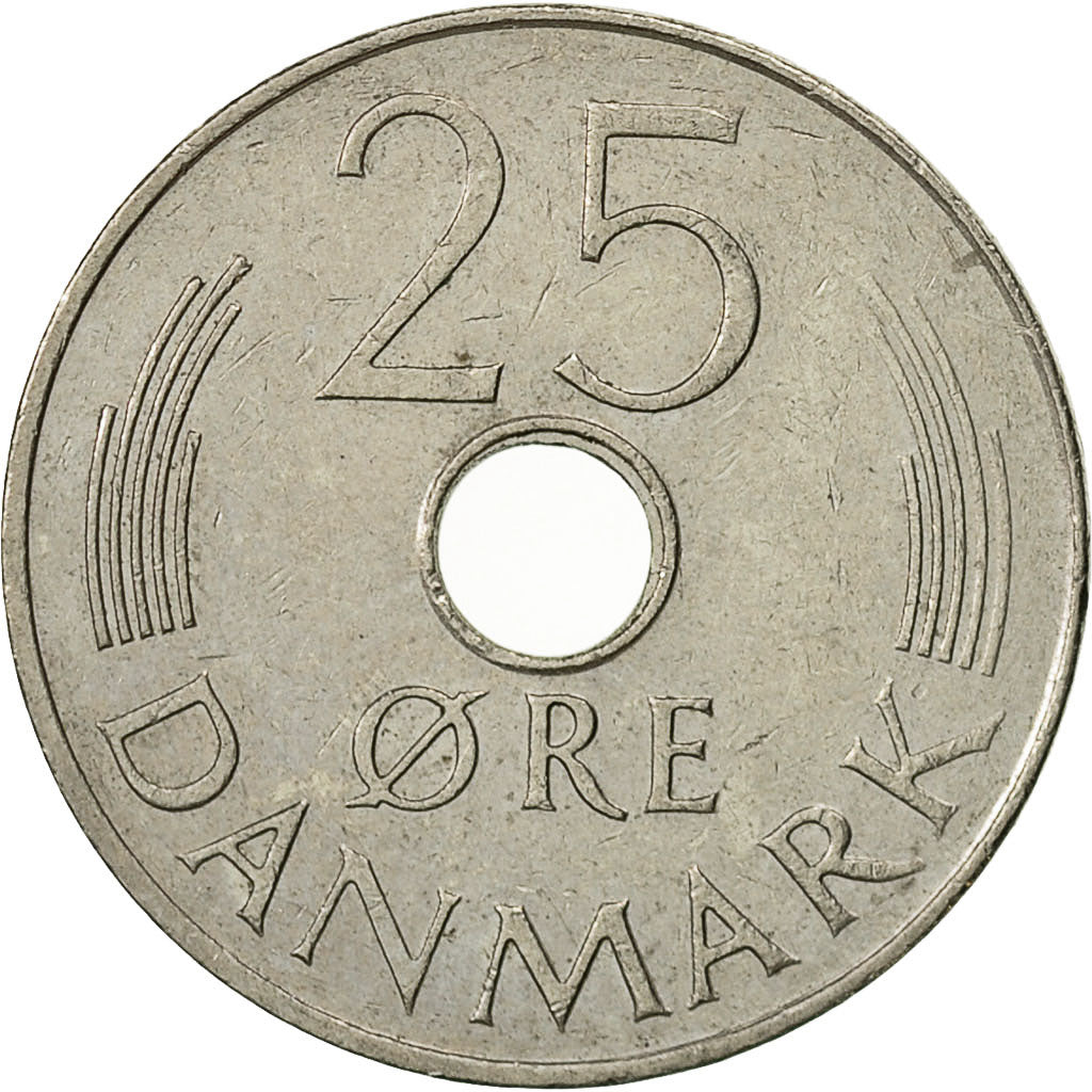 Coin, Denmark, Margrethe II, 25 Öre, 1975, Copenhagen, EF(40-45)