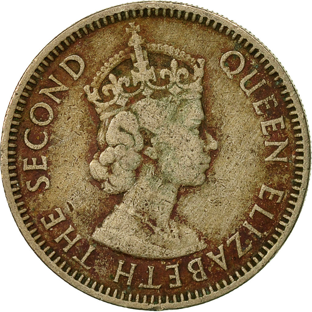 Münze, Osten Karibik Staaten, Elizabeth II, 25 Cents, 1955, S+, Copper-nickel