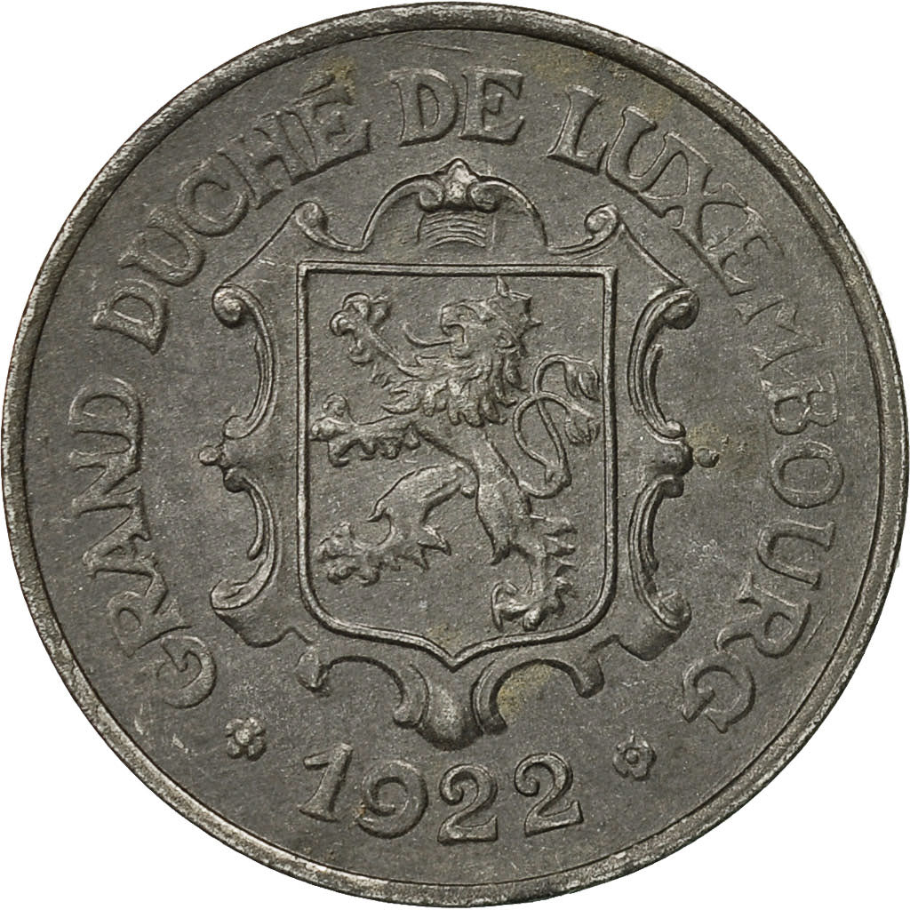 Luxemburgo, Charlotte, 25 Centimes, 1922, MBC, Hierro, KM:32