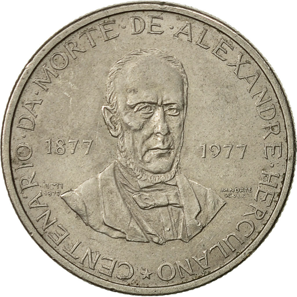 Coin, Portugal, 2-1/2 Escudos, 1977, Lisbon, EF(40-45), Copper-nickel, KM:605