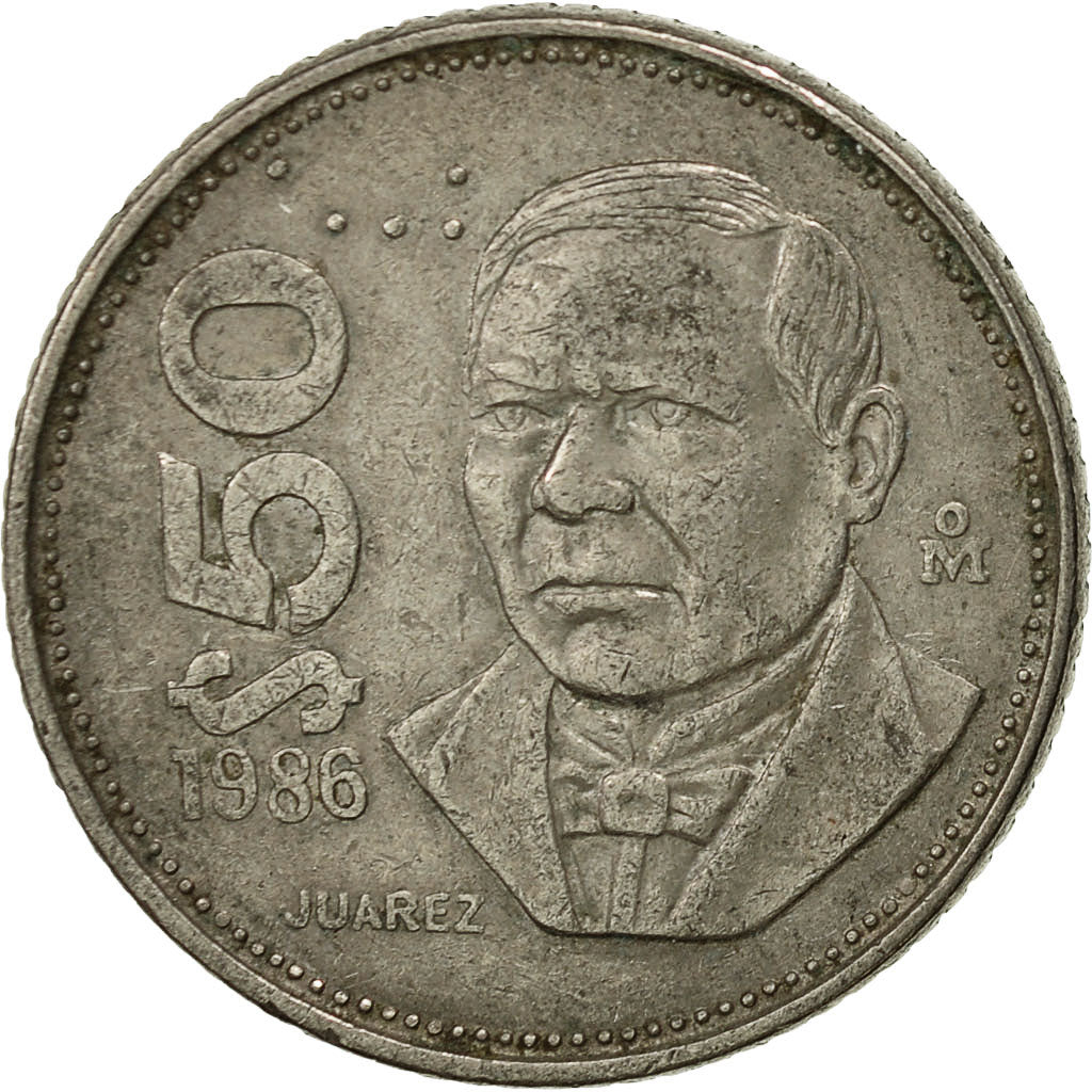 Moneta, Mexico, 50 Pesos, 1986, Mexico City, EF(40-45), Miedź-Nikiel, KM:495