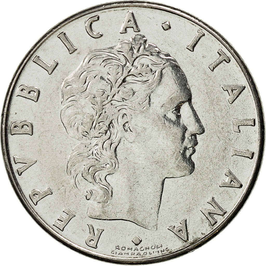 Coin, Italy, 50 Lire, 1987, Rome, EF(40-45), Stainless Steel, KM:95.1