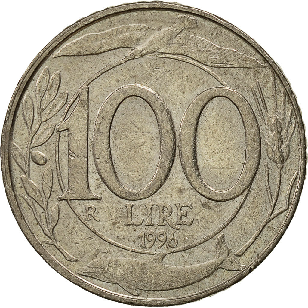 Coin, Italy, 100 Lire, 1996, Rome, EF(40-45), Copper-nickel, KM:159