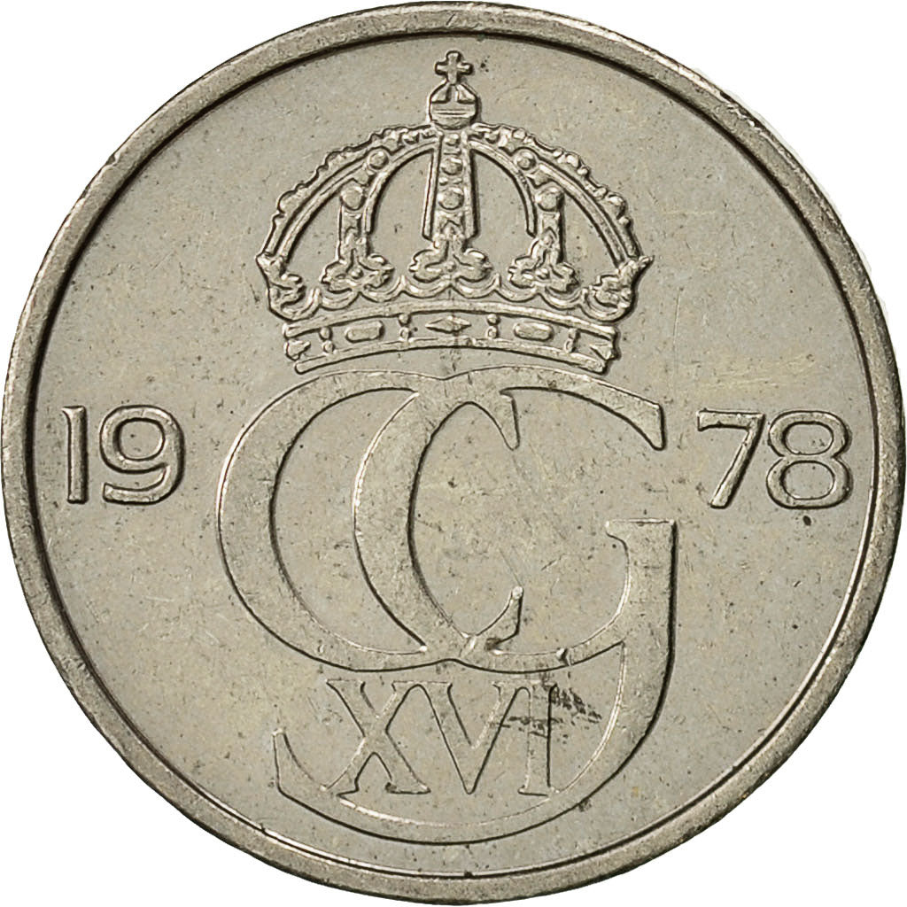 Münze, Schweden, Carl XVI Gustaf, 25 Öre, 1978, SS, Copper-nickel, KM:851