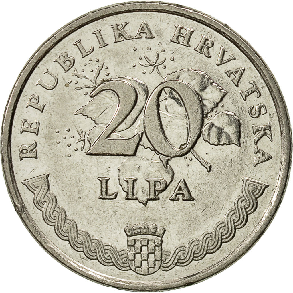 Croatie, 20 Lipa, 1997, SUP, Nickel plated steel, KM:7