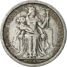 Coin, FRENCH OCEANIA, 2 Francs, 1949, EF(40-45), Aluminum, KM:3
