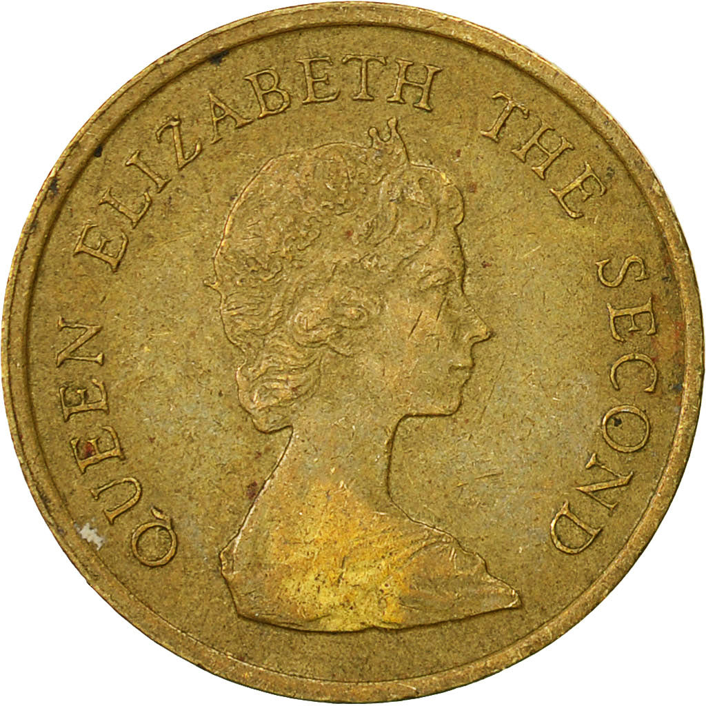 Coin, Hong Kong, Elizabeth II, 10 Cents, 1982, EF(40-45), Nickel-brass, KM:49