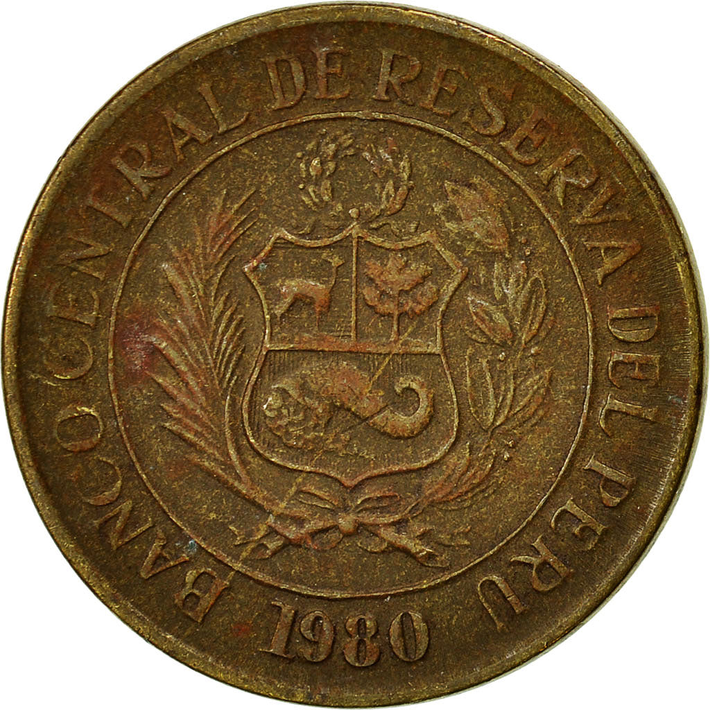 Coin, Peru, 10 Soles, 1980, Lima, EF(40-45), Brass, KM:272.2
