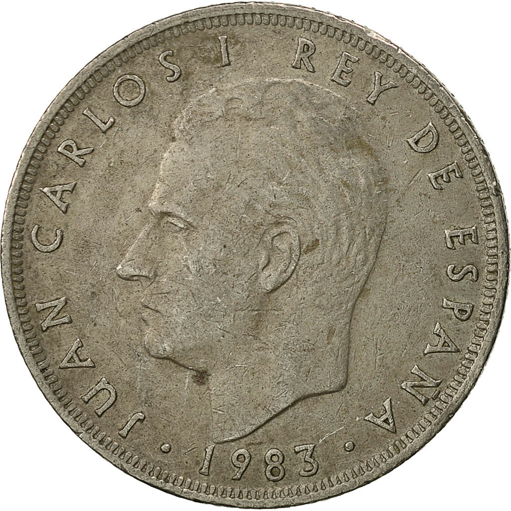 Moneda, España, Juan Carlos I, 25 Pesetas, 1983, MBC, Cobre - níquel, KM:824