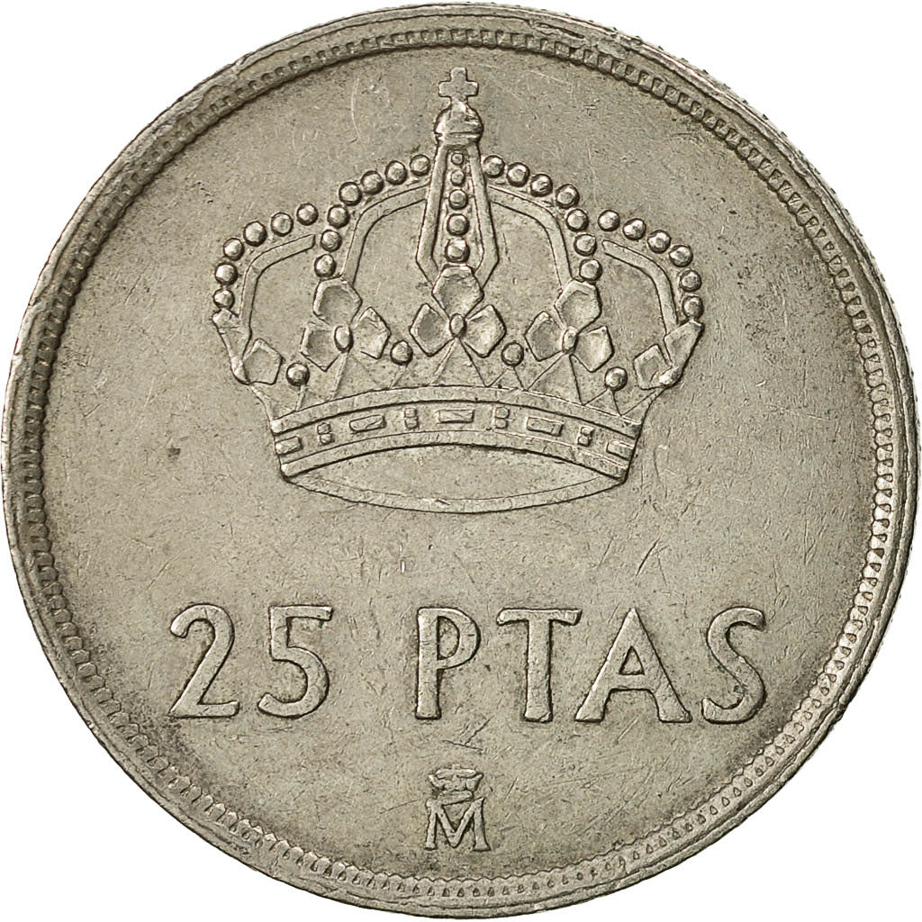 Moneda, España, Juan Carlos I, 25 Pesetas, 1983, MBC, Cobre - níquel, KM:824