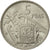 Coin, Spain, Caudillo and regent, 5 Pesetas, 1960, AU(55-58), Copper-nickel