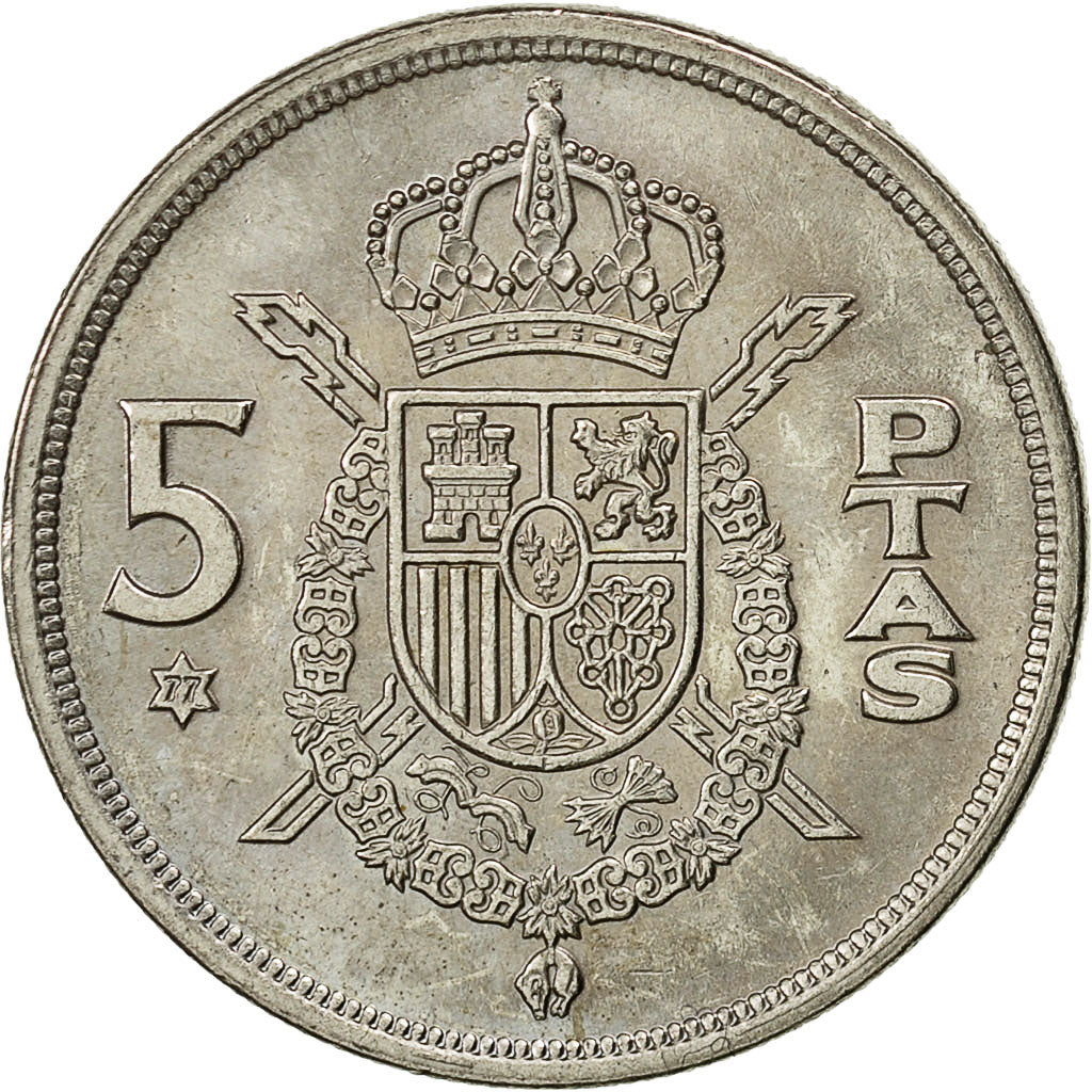 Münze, Spanien, Juan Carlos I, 5 Pesetas, 1977, VZ, Copper-nickel, KM:807