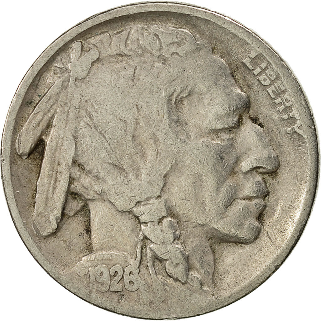 United States, Buffalo Nickel, 5 Cents, 1926, U.S. Mint, Philadelphia