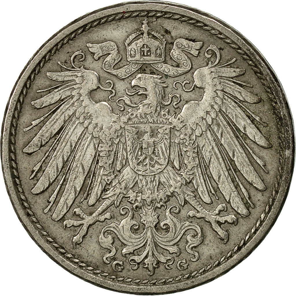 Coin, GERMANY - EMPIRE, Wilhelm II, 10 Pfennig, 1914, Karlsruhe, EF(40-45)