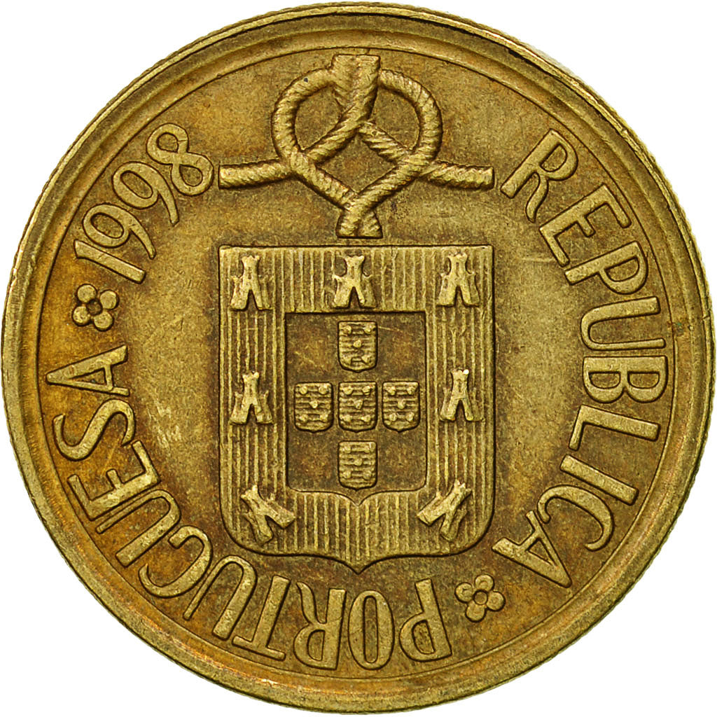 Coin, Portugal, 5 Escudos, 1998, EF(40-45), Nickel-brass, KM:632