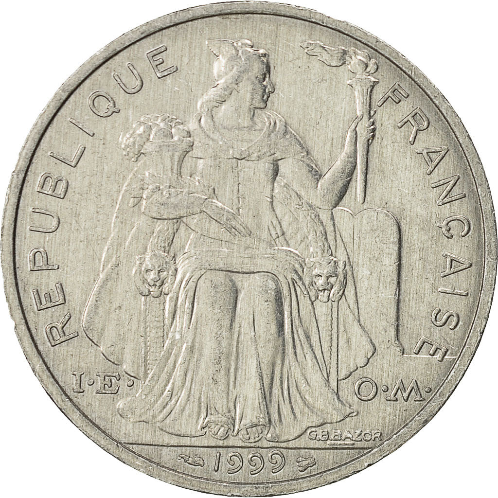 Moneta, Polinesia francese, 5 Francs, 1999, Paris, SPL-, Alluminio, KM:12
