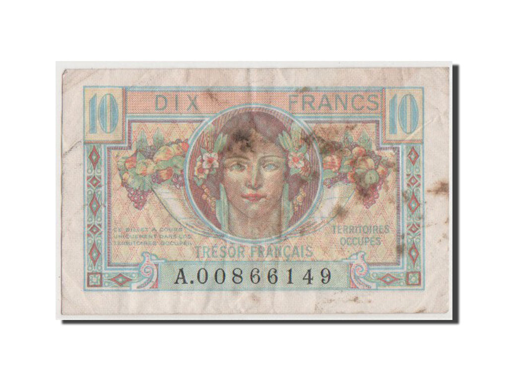 Banknote, France, 10 Francs, 1947 French Treasury, 1947, VF(20-25)