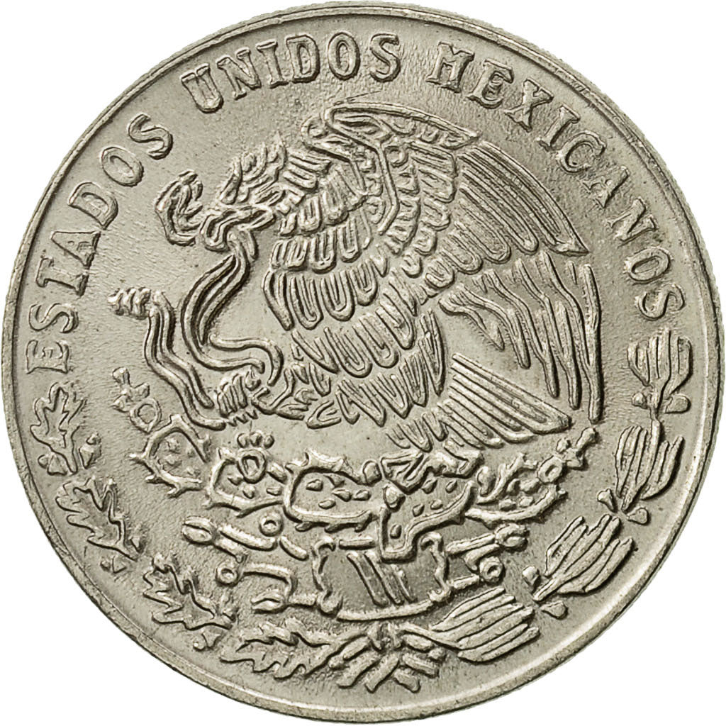 Moneta, Mexico, 20 Centavos, 1977, Mexico City, AU(55-58), Miedź-Nikiel, KM:442