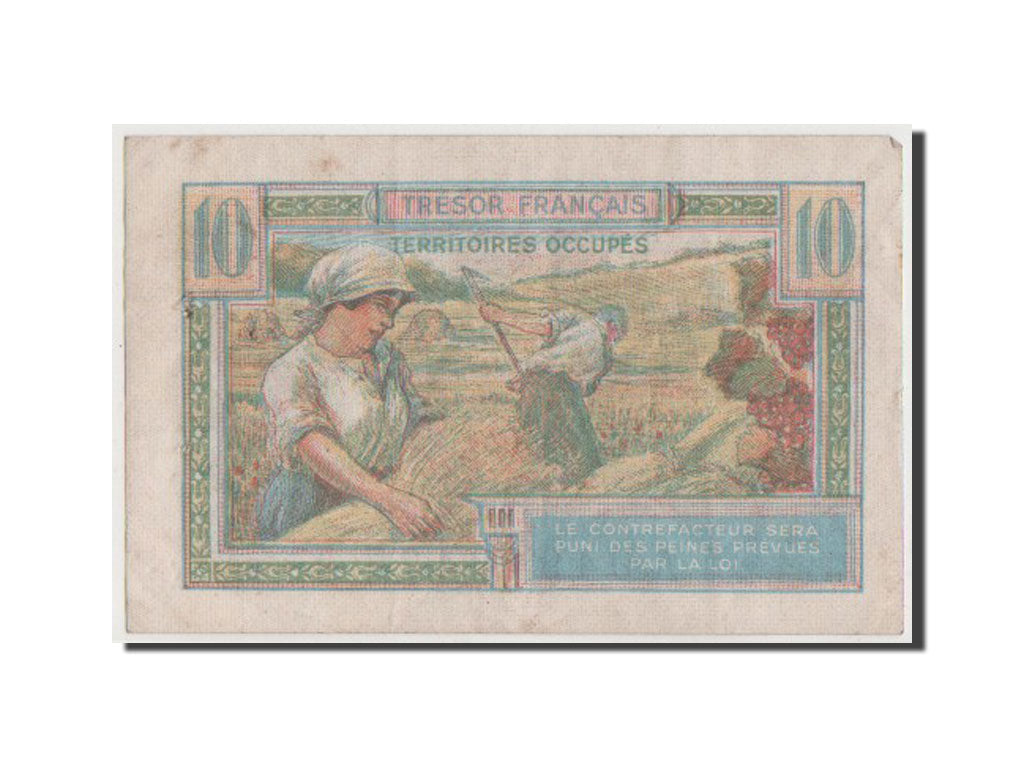 France, 10 Francs, 1947 French Treasury, 1947, KM #M7a, VF(30-35), A.04919477,..