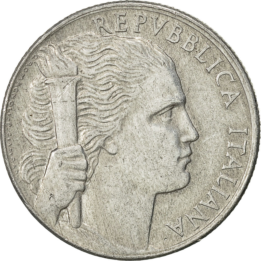 Coin, Italy, 5 Lire, 1950, Rome, EF(40-45), Aluminum, KM:89