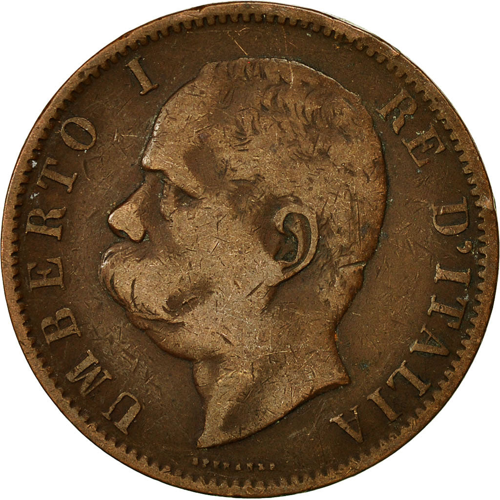 Coin, Italy, Umberto I, 10 Centesimi, 1894, Birmingham, F(12-15), Copper