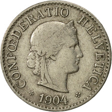 Switzerland, 5 Rappen, 1904, Bern, EF(40-45), Copper-nickel, KM:26
