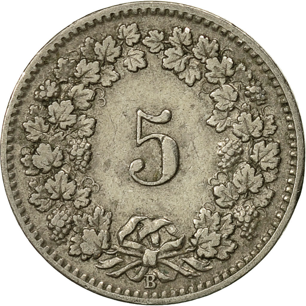 Switzerland, 5 Rappen, 1904, Bern, EF(40-45), Copper-nickel, KM:26