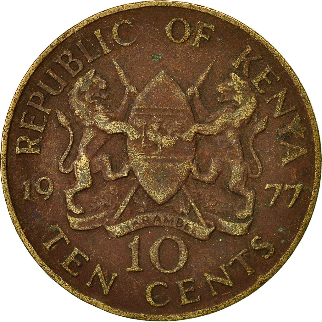 Coin, Kenya, 10 Cents, 1977, VF(30-35), Nickel-brass, KM:11
