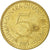 Moneta, Jugosławia, 5 Dinara, 1985, AU(50-53), Mosiądz niklowy, KM:88