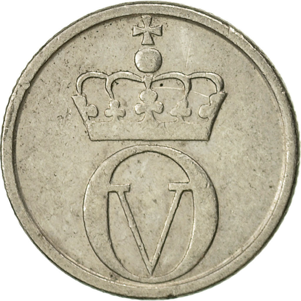 Coin, Norway, Olav V, 10 Öre, 1964, EF(40-45), Copper-nickel, KM:411