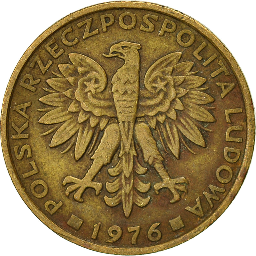 Coin, Poland, 2 Zlote, 1976, Warsaw, EF(40-45), Brass, KM:80.1
