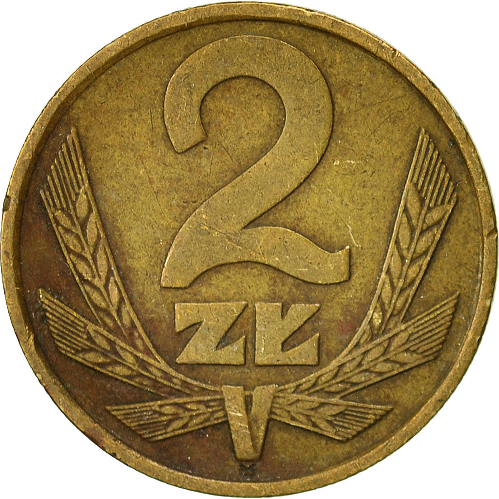 Coin, Poland, 2 Zlote, 1976, Warsaw, EF(40-45), Brass, KM:80.1