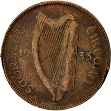Monnaie, IRELAND REPUBLIC, Penny, 1933, TTB, Bronze, KM:3