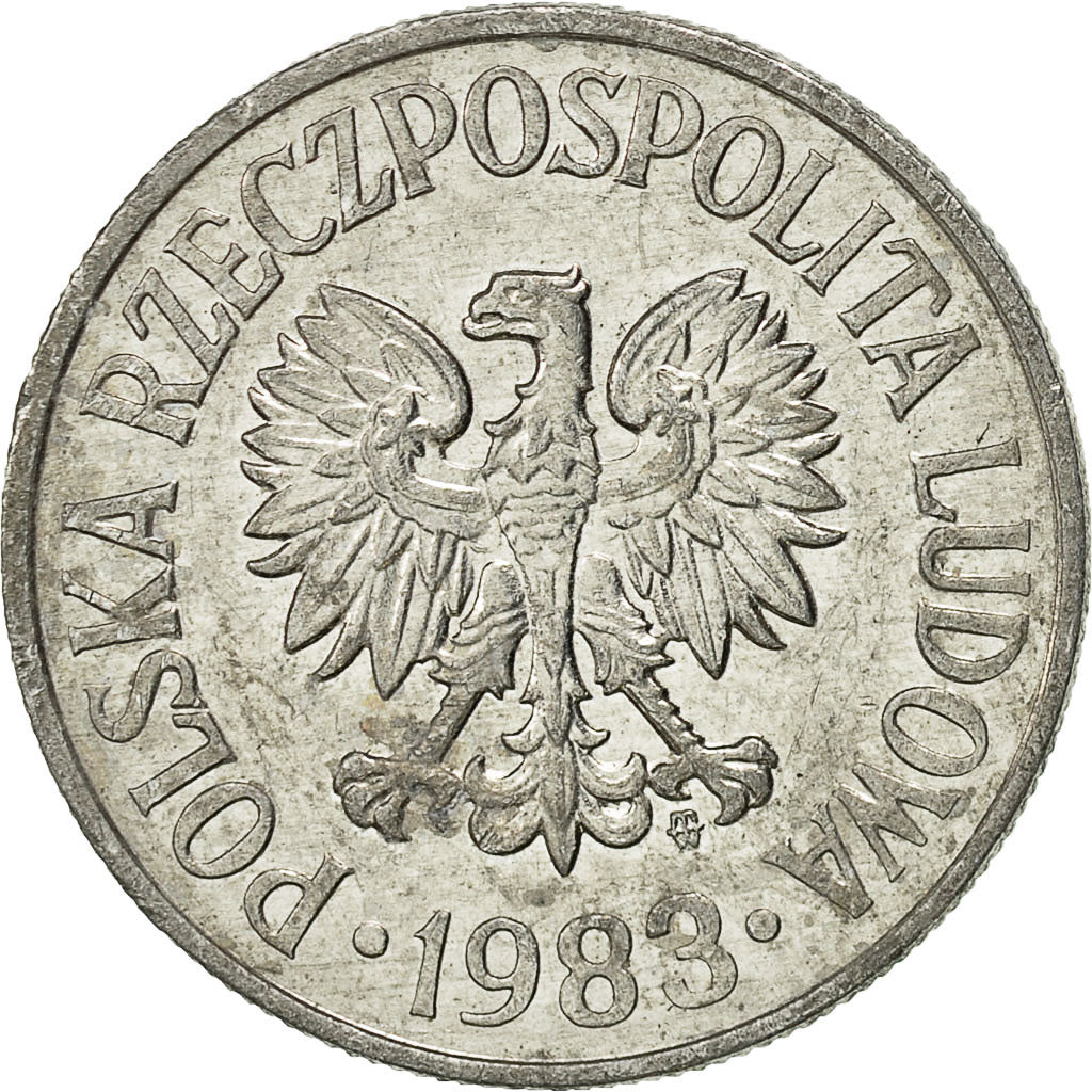 Coin, Poland, 50 Groszy, 1983, Warsaw, EF(40-45), Aluminum, KM:48.1