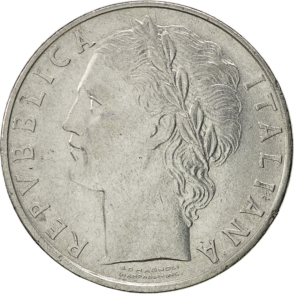 Moneta, Włochy, 100 Lire, 1965, Rome, AU(55-58), Stal nierdzewna, KM:96.1